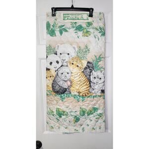 Babies Of The Wild Hancock Crafts Vintage Quilt Baby Blanket Panel 45" W x 34" L